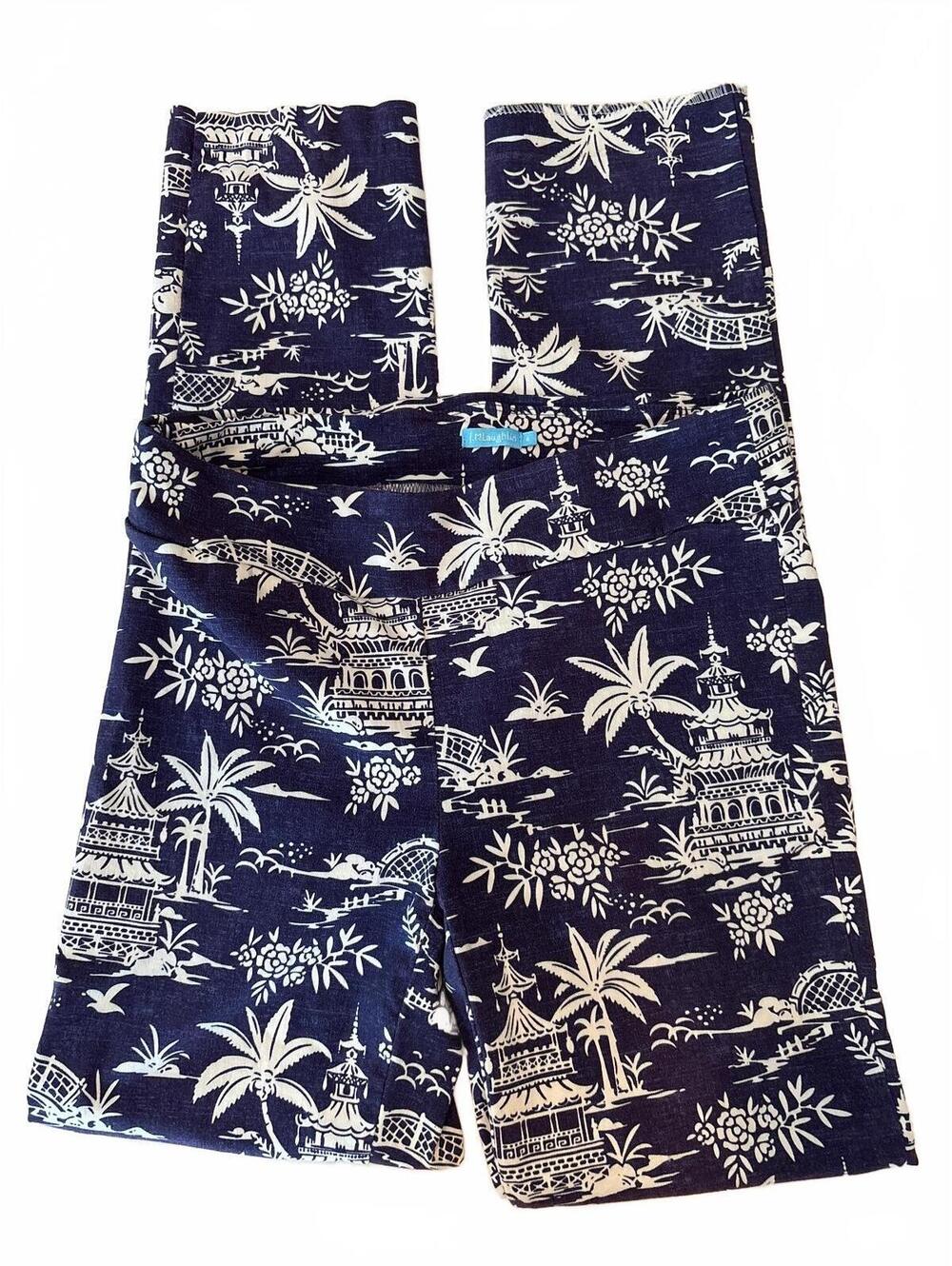 J. McLaughlin Navy and White Chinoiserie Pants 4